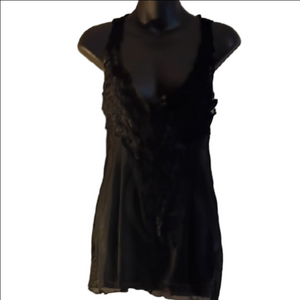 Elegant Black Lace Chemise By Oh La La Cheri. Side Large. Whimsy Goth.